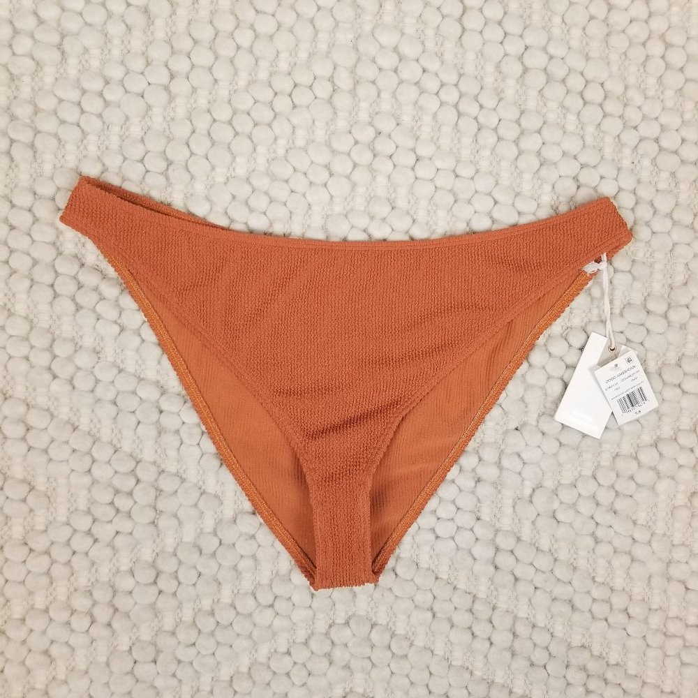 NWT Good American "Always Fits Good Basic Cheeky" Bikini Bottoms Cinnamon Sz 5/6